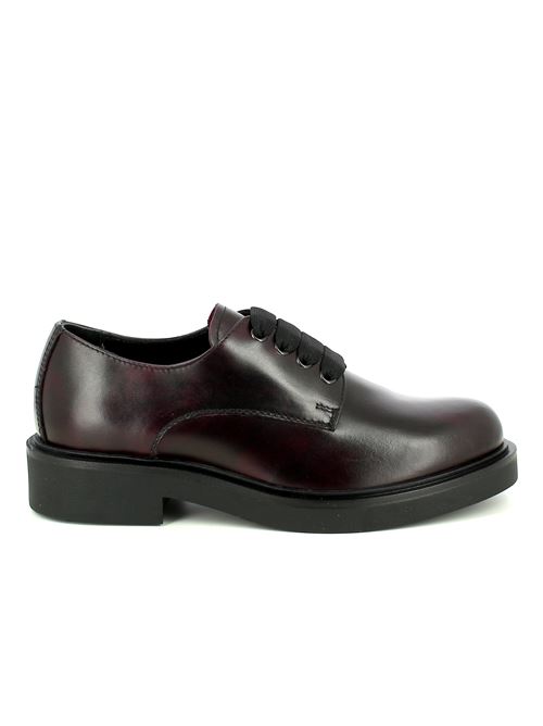 stringata da donna in pelle liscia bordeaux con lacci a nastro NERO GIARDINI | I513972D613